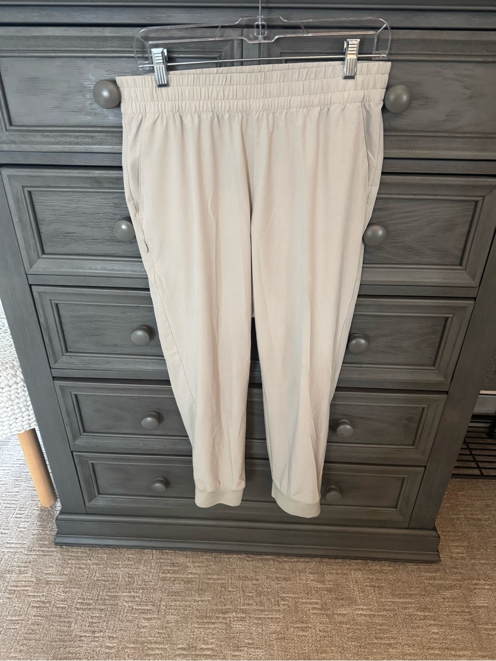 Banana Republic- BR Standard ivory lightweight jogger.